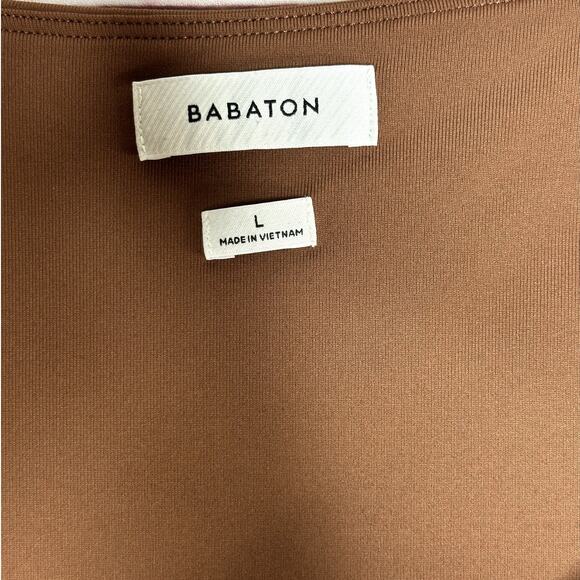 Aritzia Babaton Leone Contour Long Sleeve V Neck Bodysuit Top Shirt Size Large - Picture 8 of 9